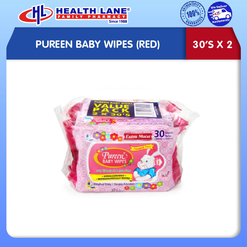 PUREEN BABY WIPES (RED) 30'Sx2